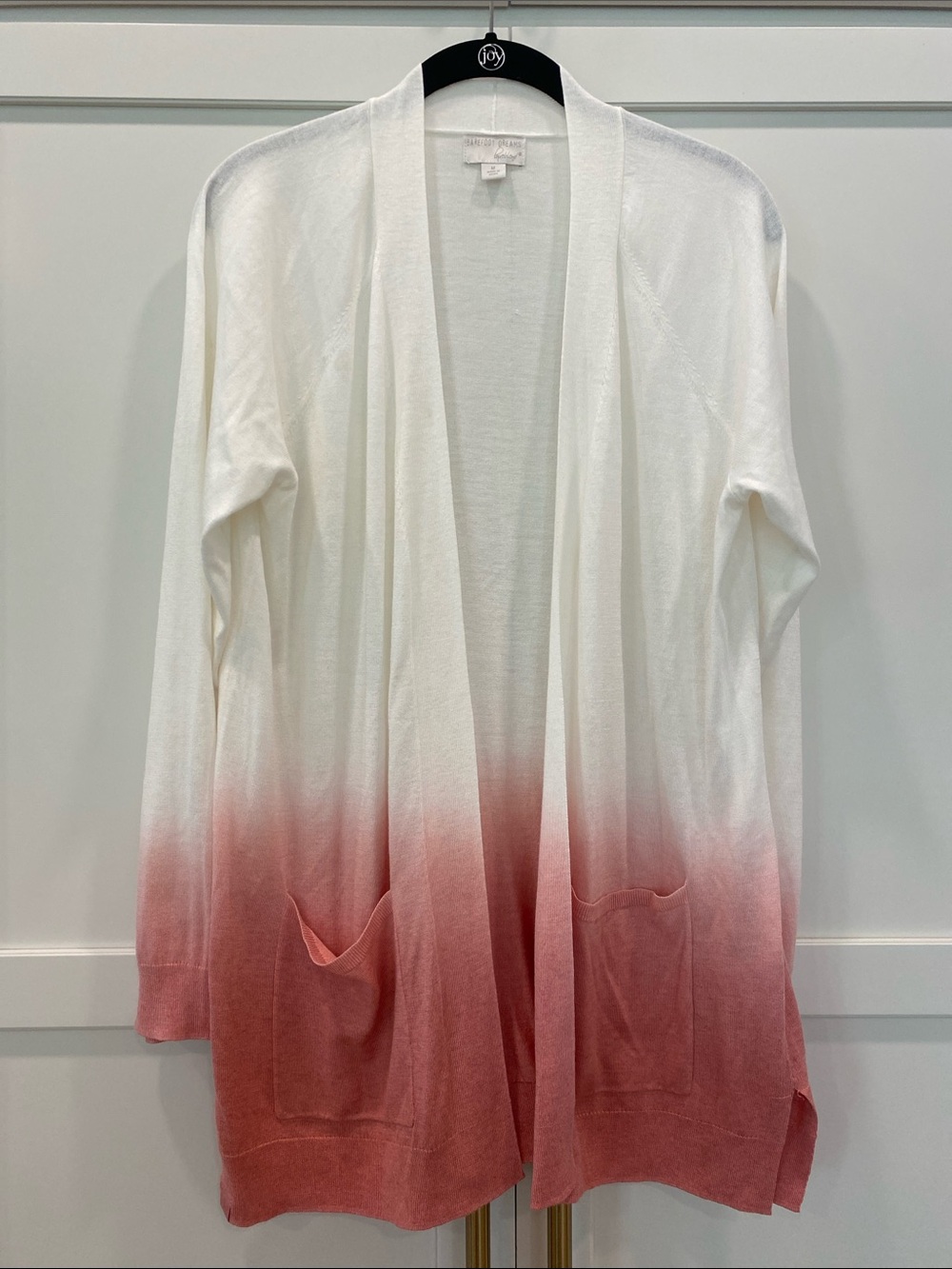 Barefoot Dreams White to Blush Ombre Open Cardigan